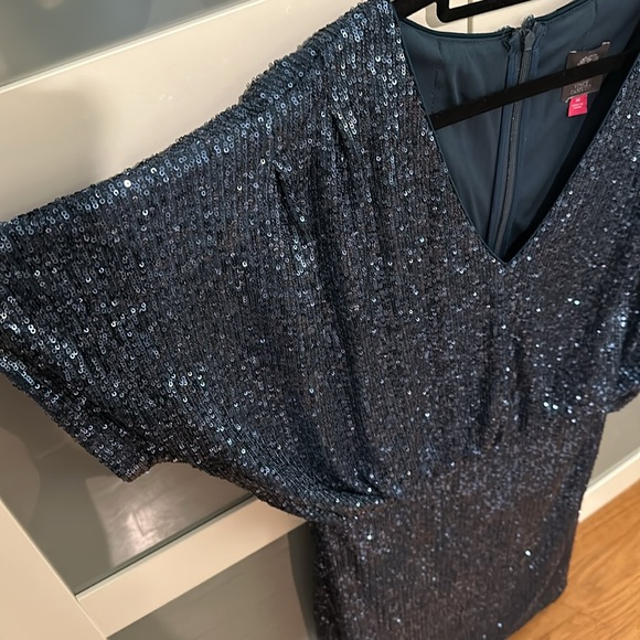 Vince camuto blue sequin cocktail dress - Picture 7 of 13